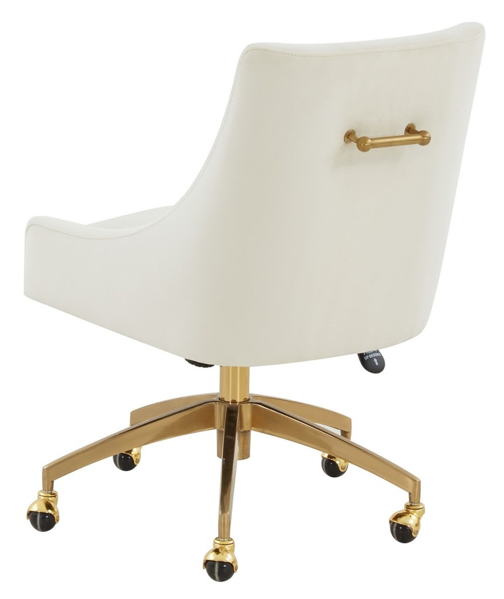 Jakob Adjustable Swivel Desk Chair - Cream/Gold - Image 4
