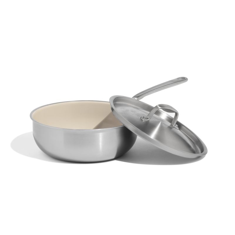 Made In CeramiClad™ Non-Stick 3-Qt. Saucier with Stainless Steel Hardware - Image 1