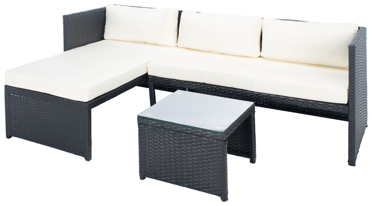Bronson 3 Pc Sofa Set - Black/Beige - Safavieh - Image 5