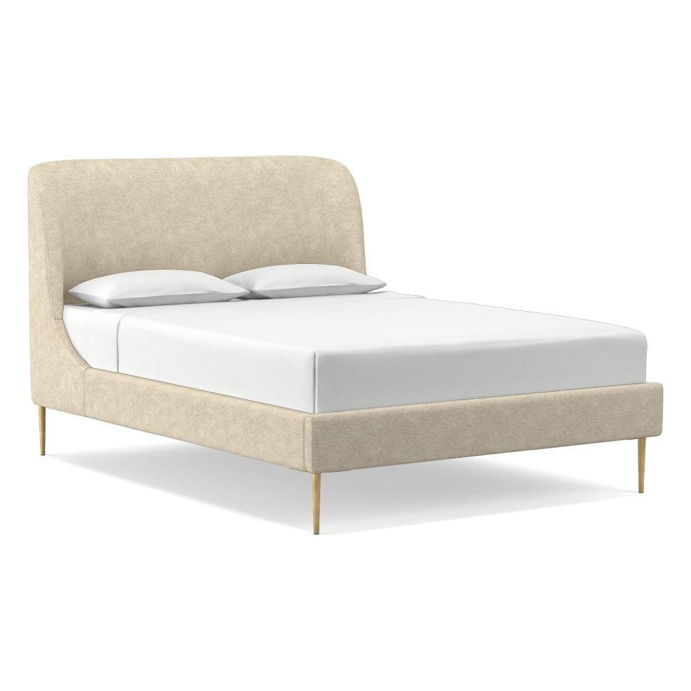 Lana Upholstered Bed, King, Distressed Velvet, Dune - Image 0