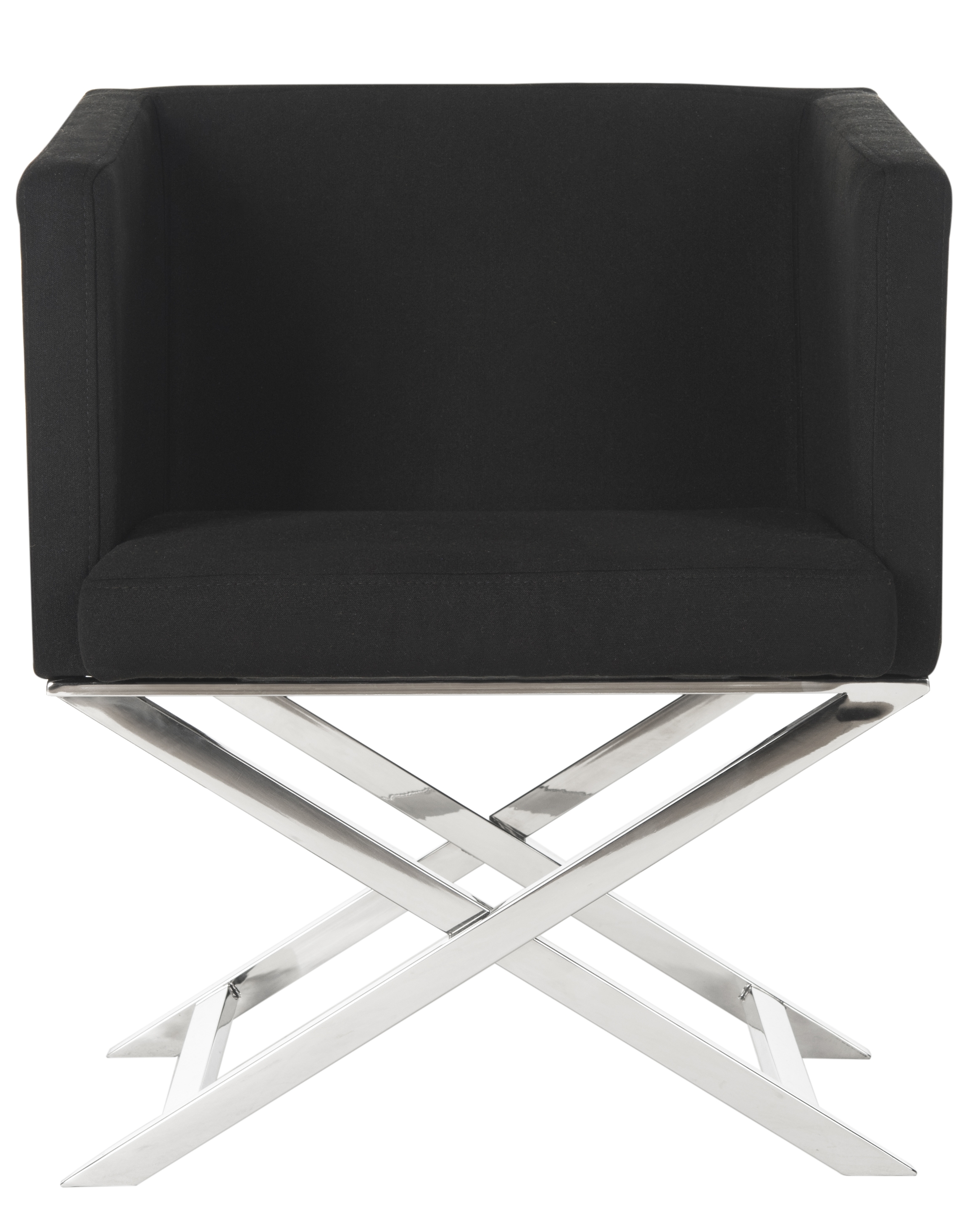 Celine Chrome Cross Leg Chair - Black - Safavieh - Image 0