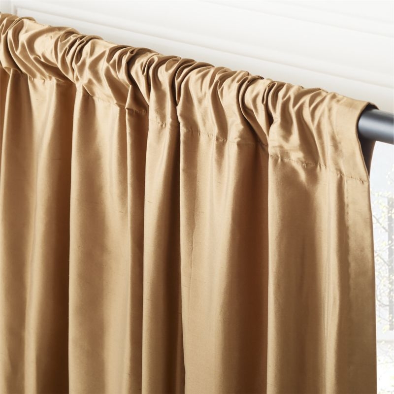 Seda Camel Brown Dupioni Silk Window Curtain Panel 48"x96'' - Image 2