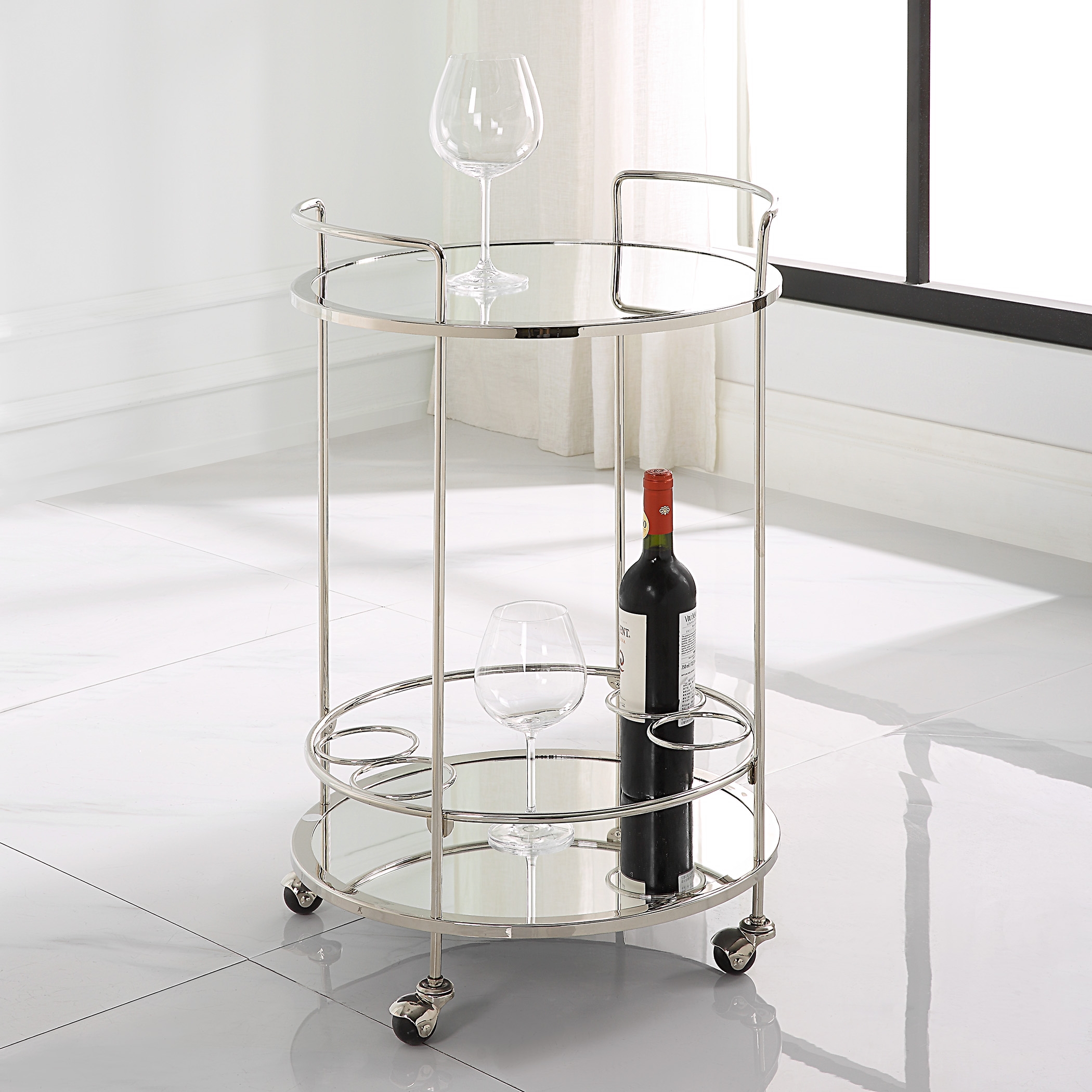 Spritz Chrome Bar Cart - Image 1