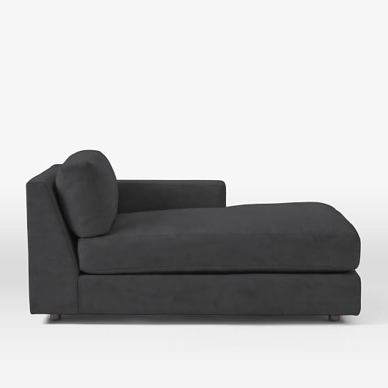 OPEN BOX: Urban XL Right Arm Chaise, Poly, Performance Velvet, Black, Concealed Supports - Image 0