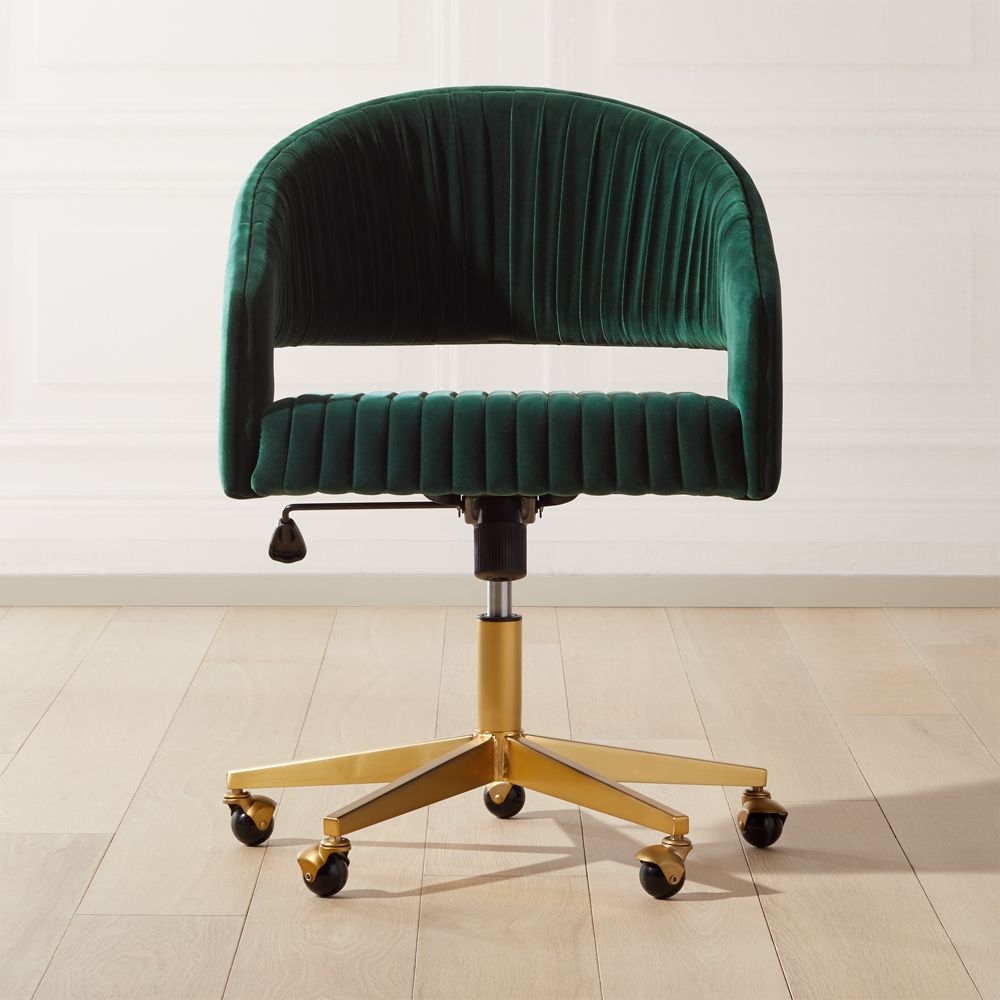 Channel Green Velvet Office Chair - Image 5