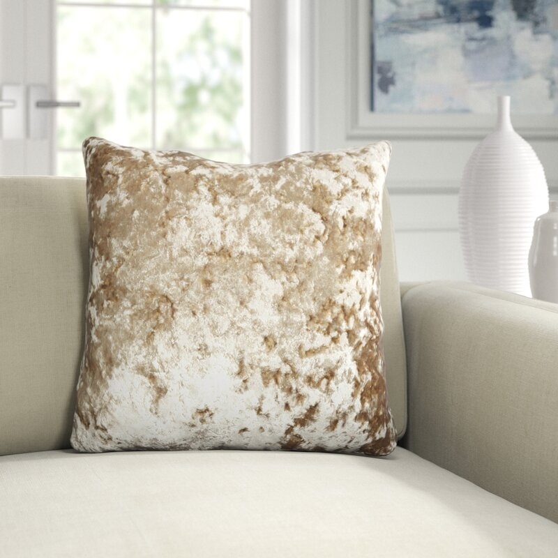 Aviva Stanoff Design Textile Library Crushed Ombre Throw Pillow Color: Taupe - Image 0