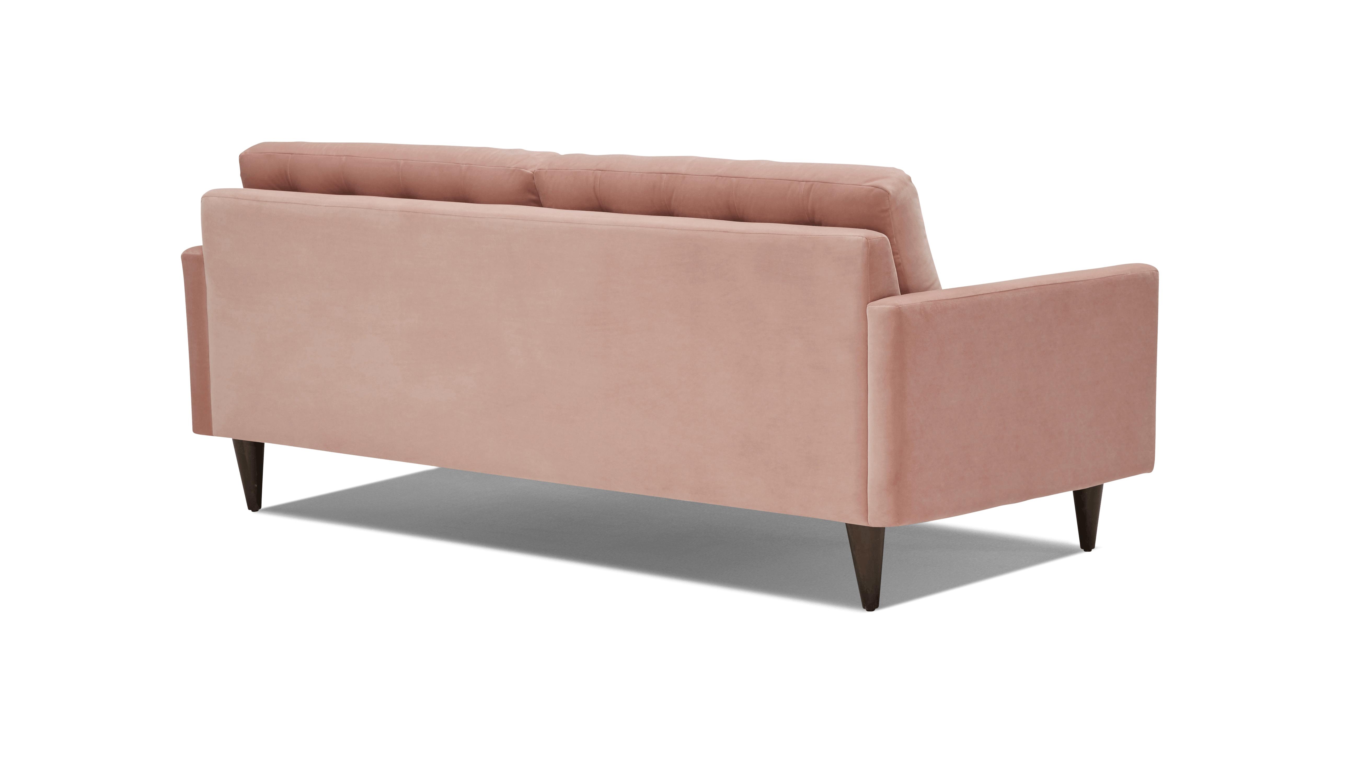Pink Eliot Mid Century Modern Sofa - Royale Blush - Mocha - Image 3