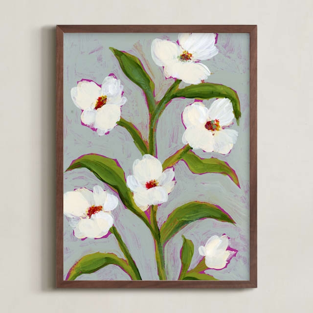 Floral Abstract In Icy Blue Limited Edition Fine Art Print 2 - Image 0