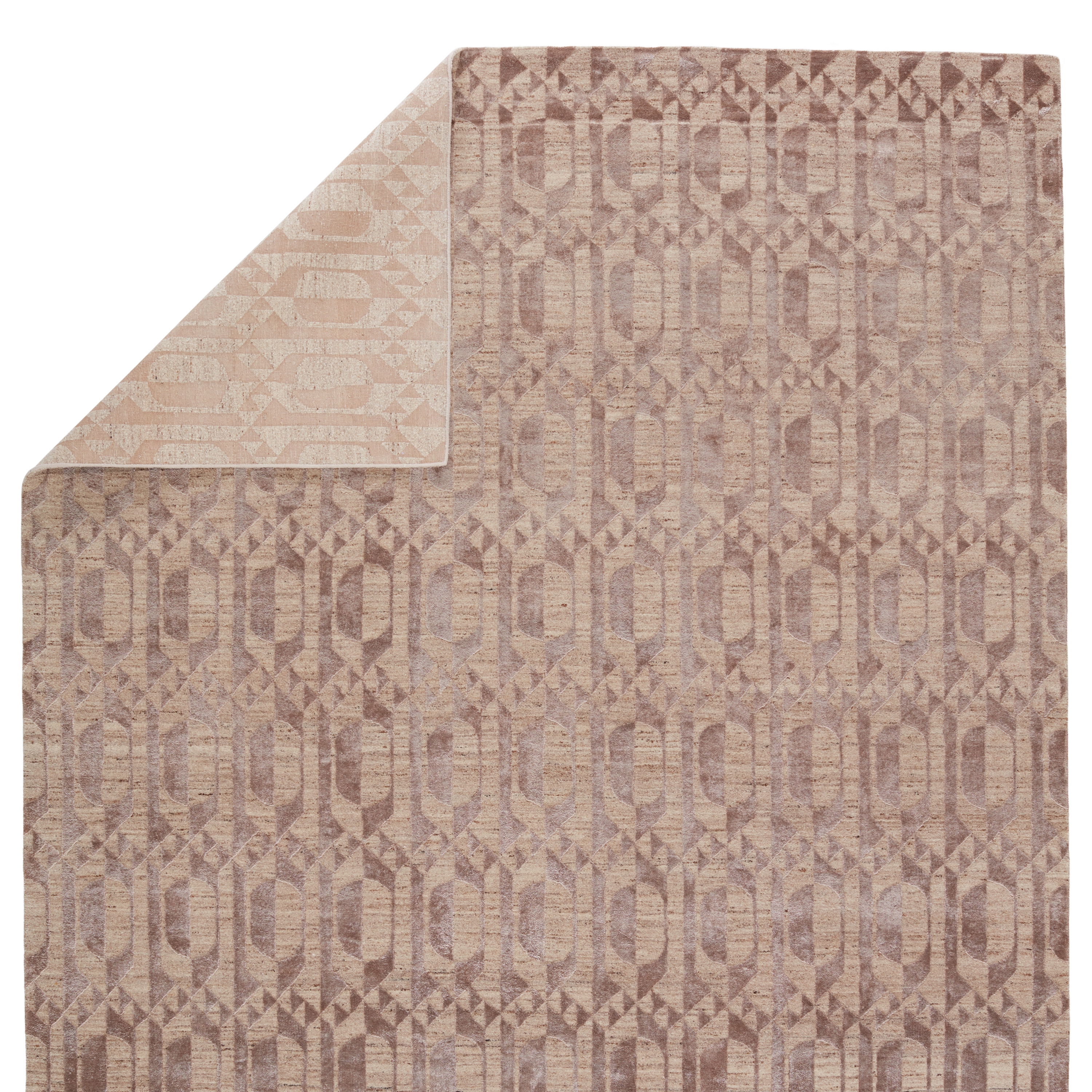 Kavi by Ovate Hand-Knotted Trellis Tan/ Taupe Area Rug (8'X10') - Image 2