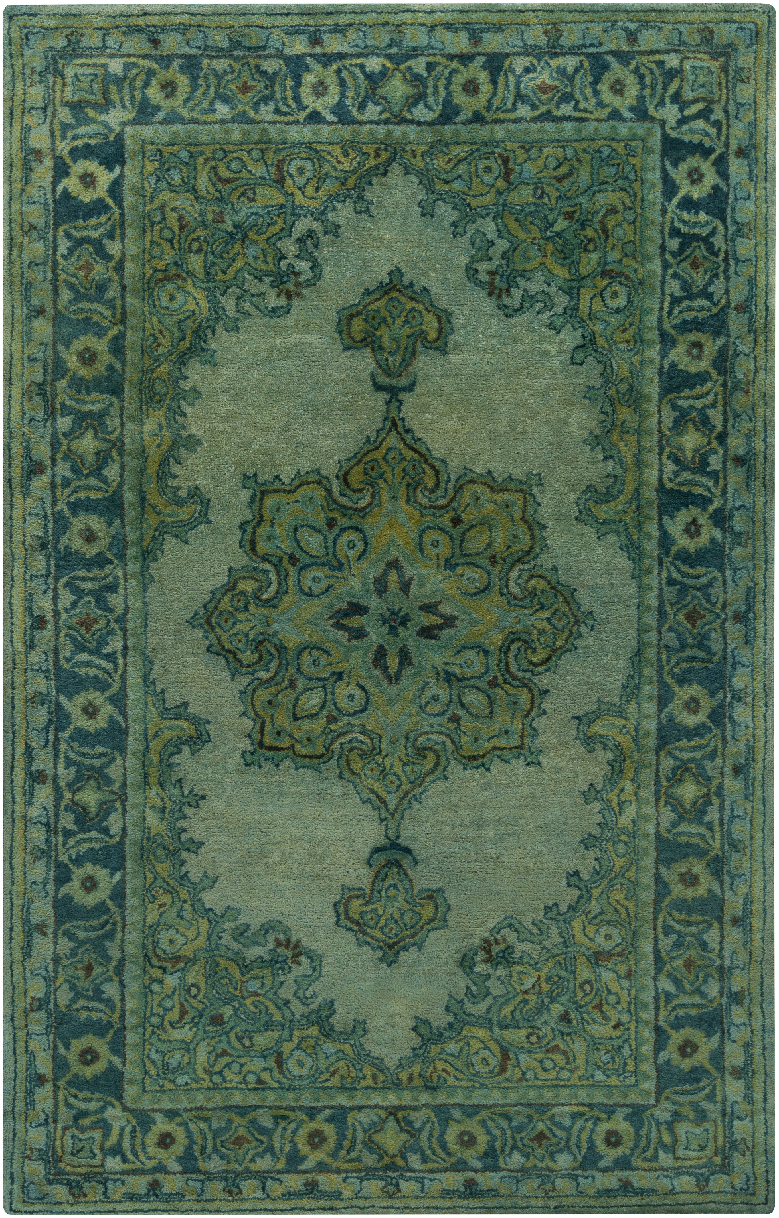 Mykonos Green Indoor 5' x 8' Handmade Rug - Image 0