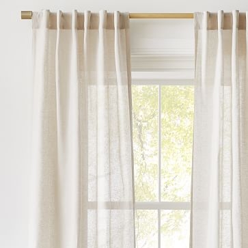Sheer European Flax Linen Curtain, Natural Flax, 48"x96" - Image 3