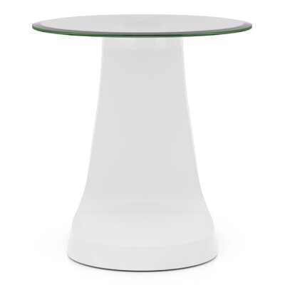 Ajavian Glass Top Pedestal End Table - Image 0