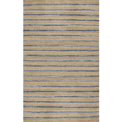 Cotton/Denim Carpet With Shuttle Weave Durrie With Hamming - 60" X 69" - Large Stripe Pattern - Multi - Image 0