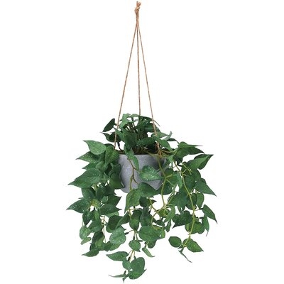 Fake Hanging Plants, Faux Hanging Plant With Pot For Wall Home Room Indoor Outdoor Decor - Image 0