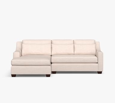 York Slope Arm Upholstered Deep Seat Left Arm Loveseat with Double Chaise Sectional and Bench Cushion, Down Blend Wrapped Cushions, Premium Performance Basketweave Pebble - Image 1