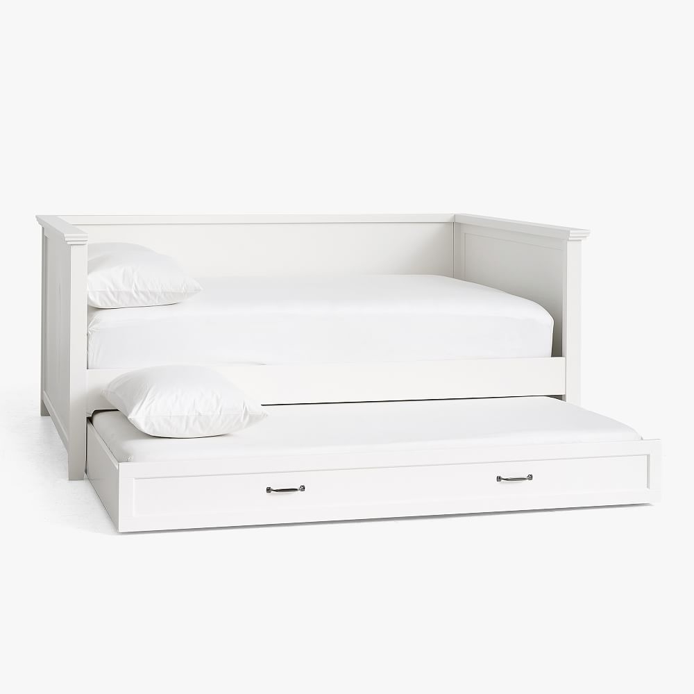 Hampton Daybed & Trundle with Luxury Comfort Mattress, Full, Simply White - Image 0