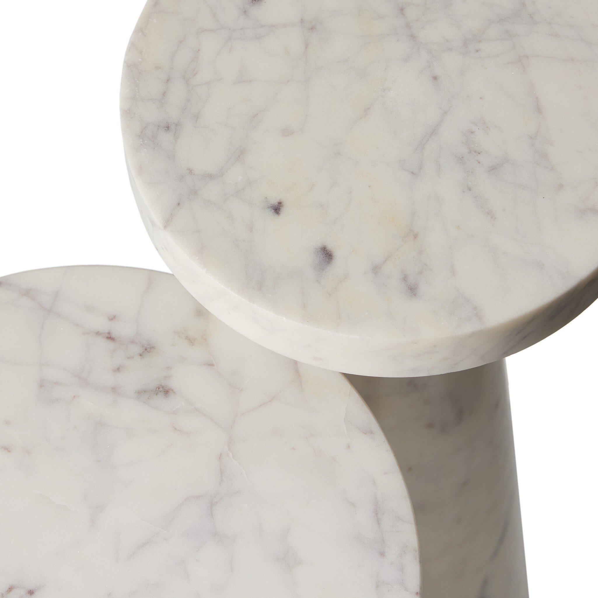 Mabel Nesting End Tables - Veined White Marble - Image 6
