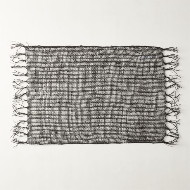 Open Weave Black Woven Placemat - Image 0