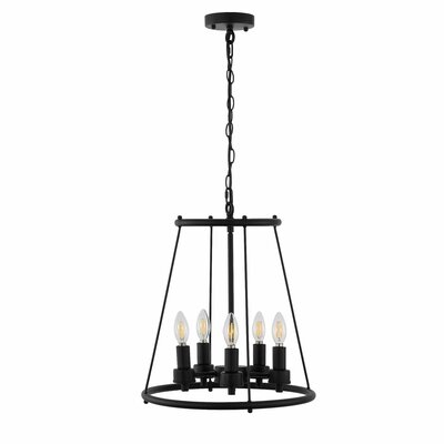 Showstead 5 - Light Candle Style Geometric Chandelier - Image 0