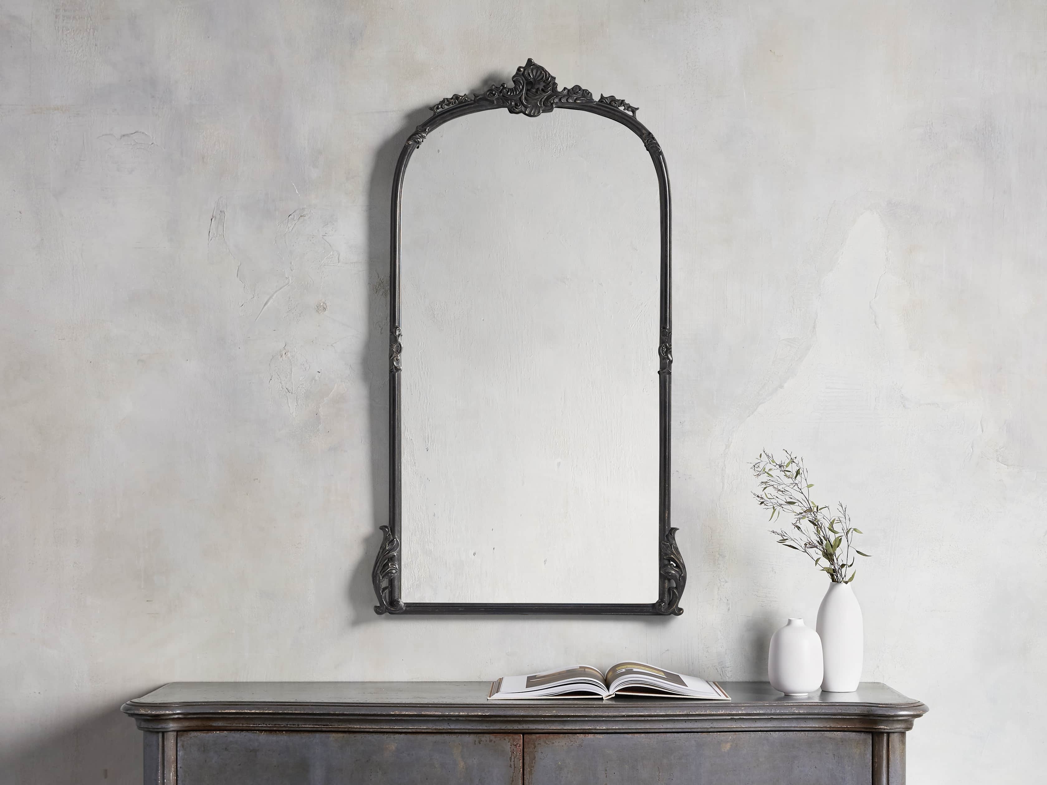 Amelie Wall Mirror in Wood Black - Image 0