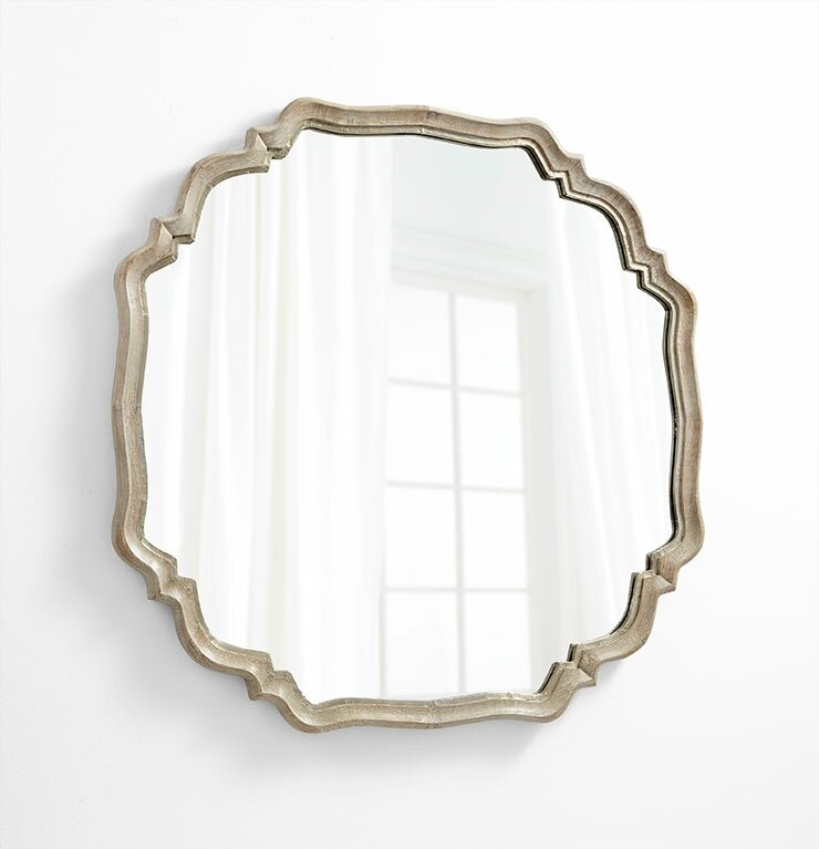 Medallion Distressed Cottage/Country Accent Mirror - Image 0