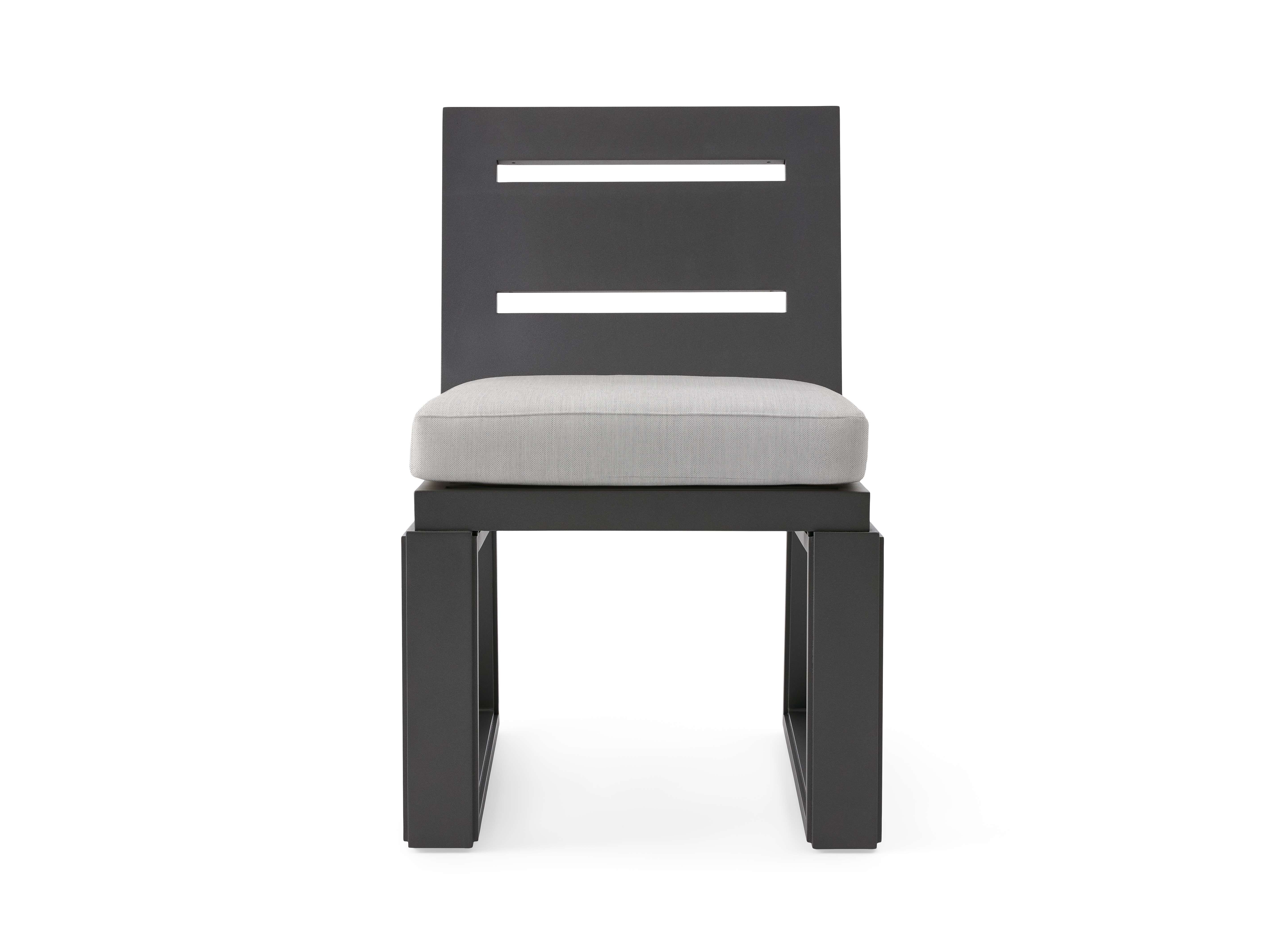 Canyon Outdoor Dining Side Chair Aluminum in Gray  Rosemount Dove - Image 0