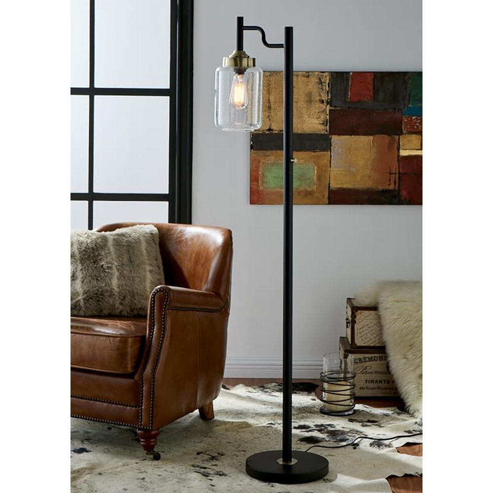 Lite Source Luken Metal Floor Lamp, Black - Image 1