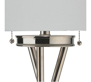 Duarte Metal Tripod Floor Lamp, Nickel - Image 4