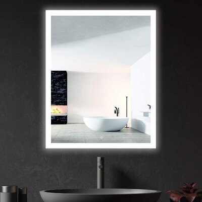 Ivy Bronx 30X24 Inch LED Bathroom Mirror Backlit Light, IP44, 6000K-6500K, Energy Saving Copper-Free Silver LED Wall Vanity Mirror - Image 0