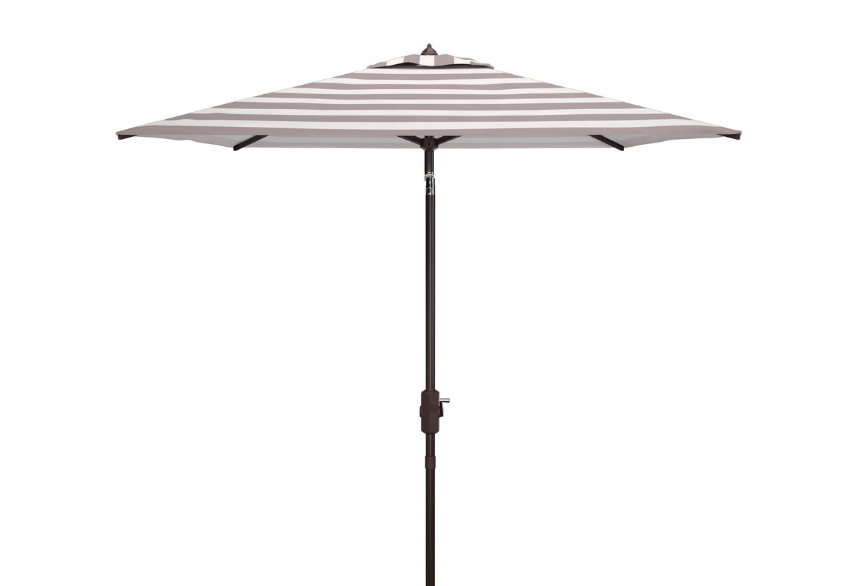 Iris 7.5' Square Umbrella - Grey/White - Safavieh - Image 0