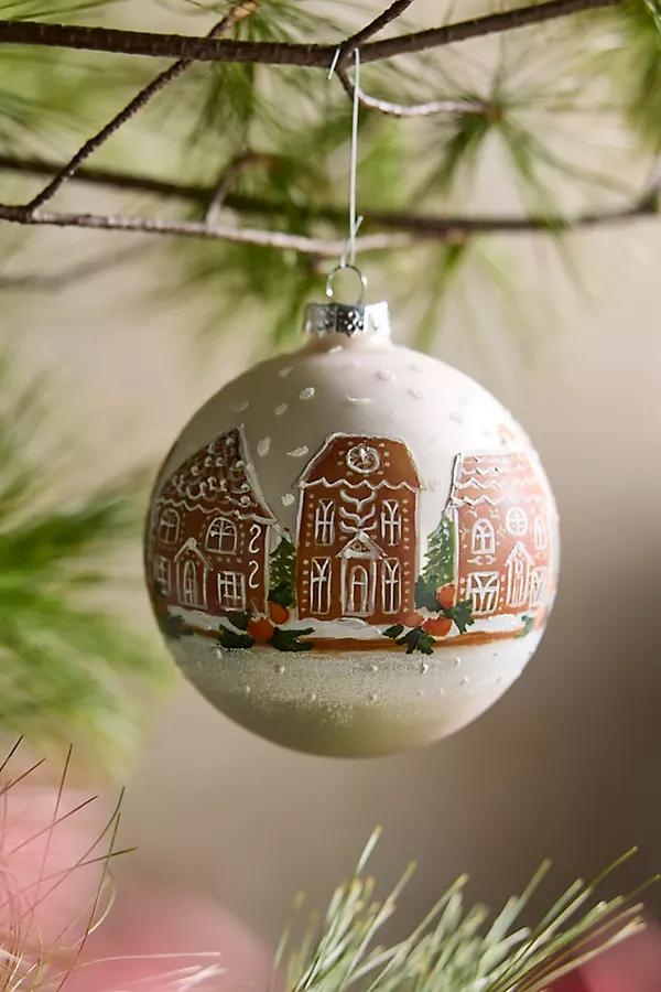 Gingerbread House Glass Globe Ornament - Image 0