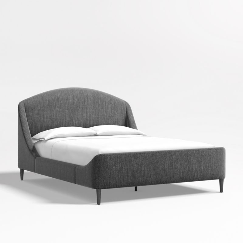 Lafayette Charcoal Grey Upholstered Twin Bed - Image 1