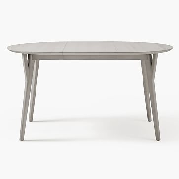 Mid-Century 42" Round Expandable Dining Table, Pebble Gray - Image 4