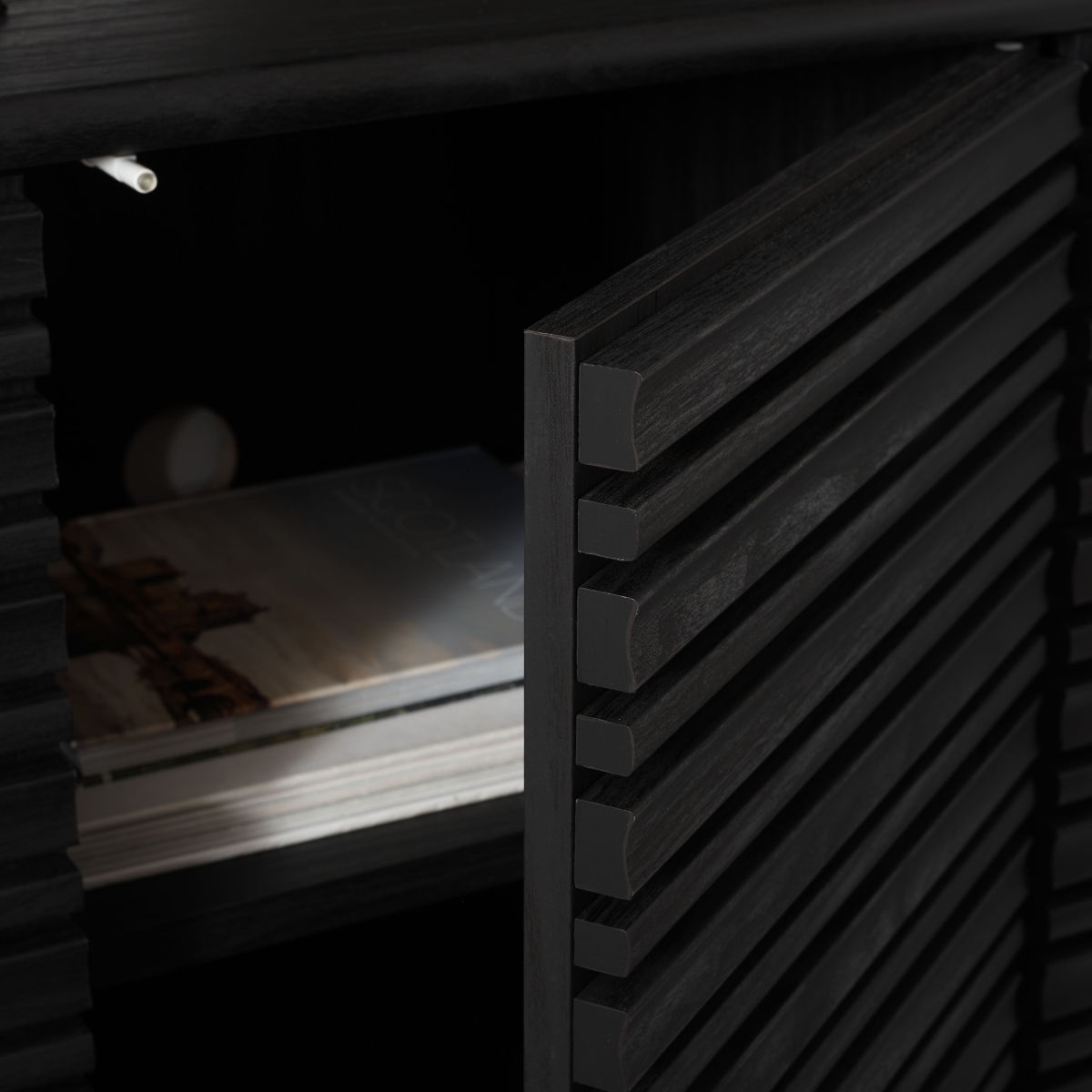 Atlantes 4 Door 4 Shelf Media Stand - Black - Image 2