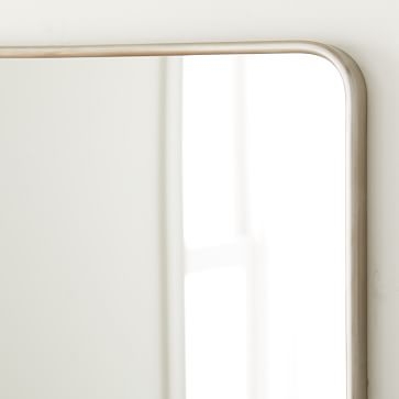 Streamline Rounded Edge Metal Wall Mirror, Antique Brass, 24"Wx36"H - Image 3