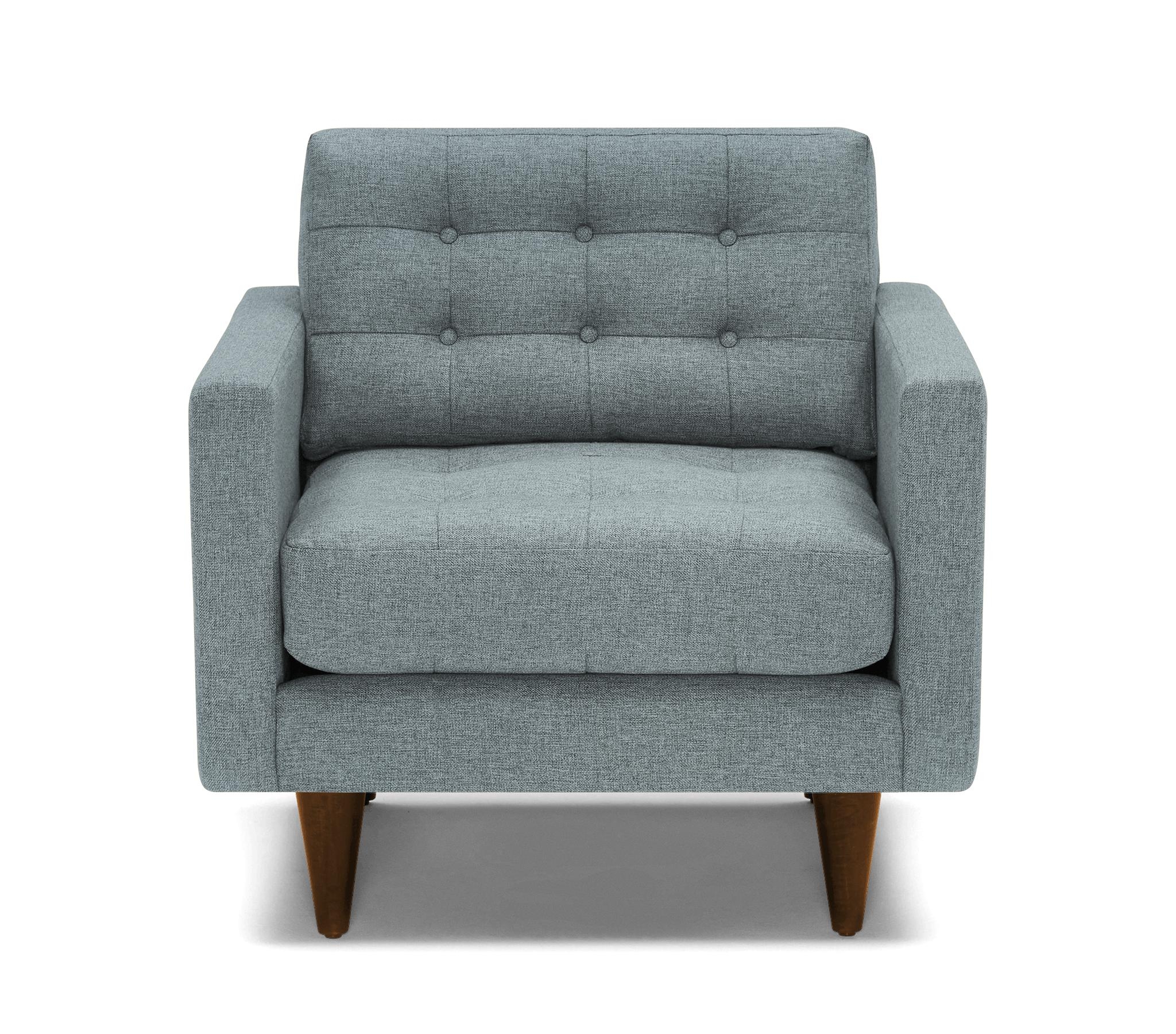 Blue Eliot Mid Century Modern Apartment Chair - Plush Mist - Mocha - Image 0