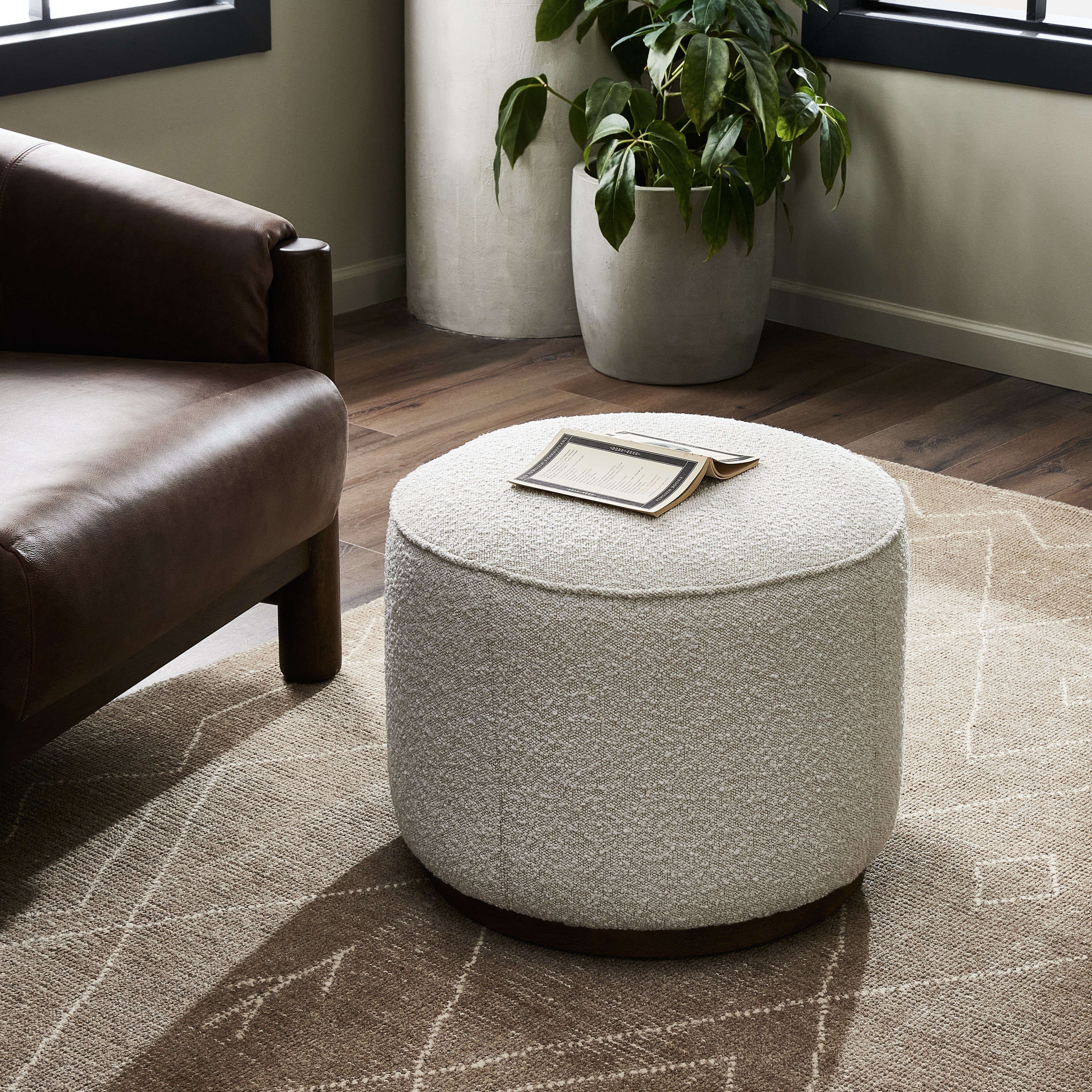Sinclair Round Ottoman-Knoll Natural - Image 10