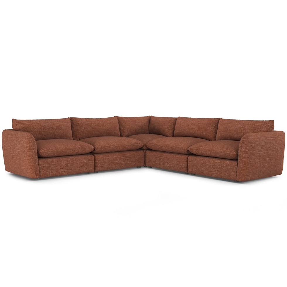 Leigh 126" Modular Corner Sectional - Napa Rust - Image 0