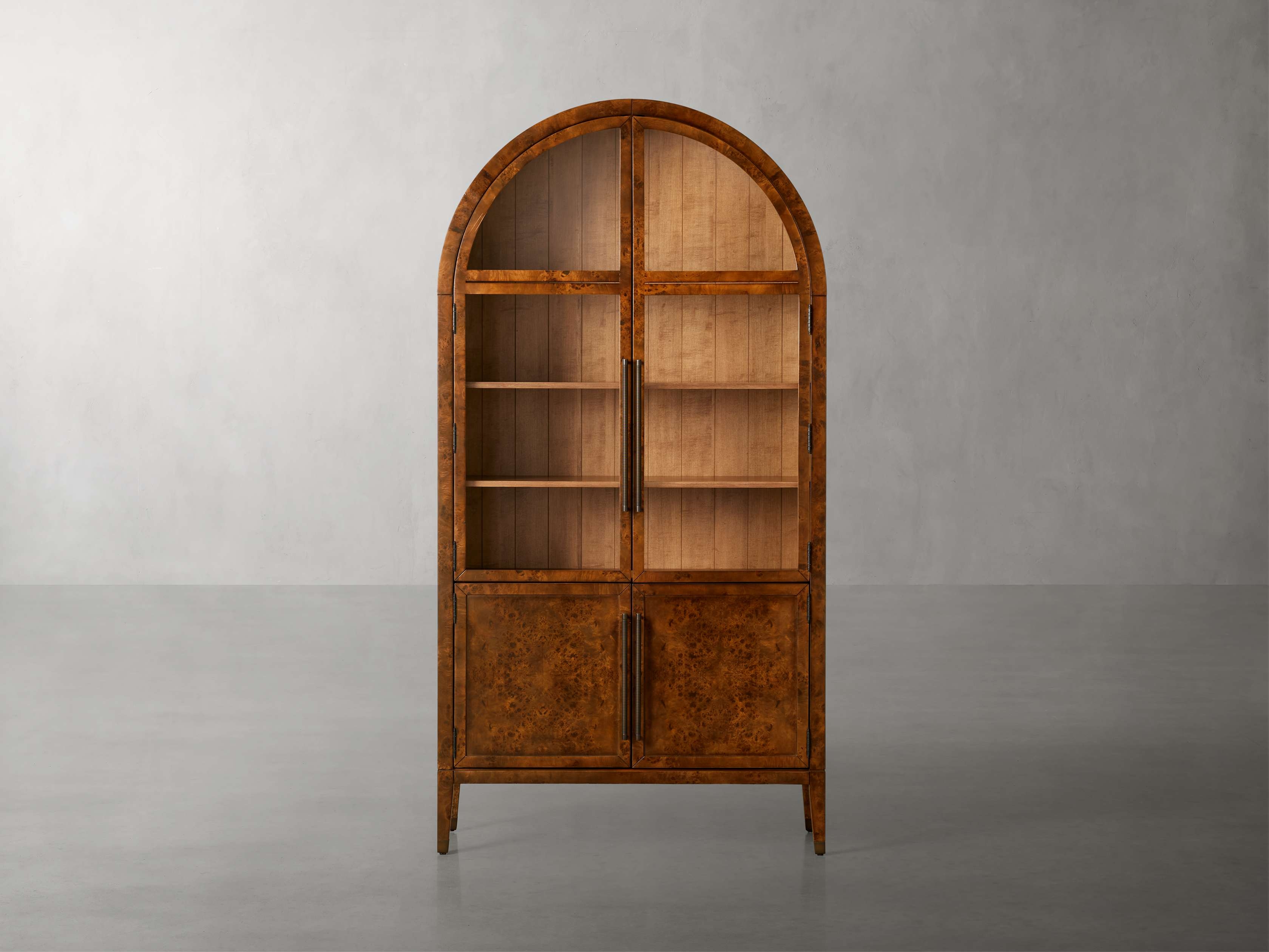Hattie Burl Glass Cabinet in Wood 36" Brown - Image 0
