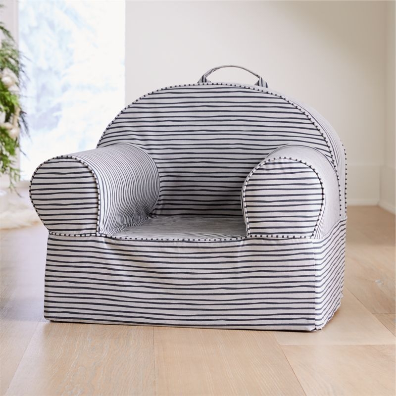 Large Grey Stripe Nod Chair - Image 0