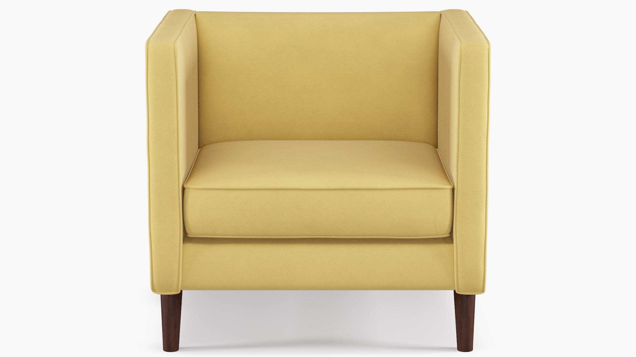 Tuxedo Chair, Canary Velvet, Espresso - Image 1