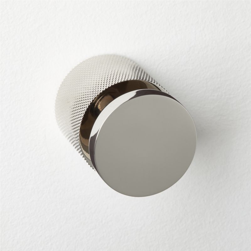 Nicolo Knurled Polished Nickel Wall Hook - Image 1