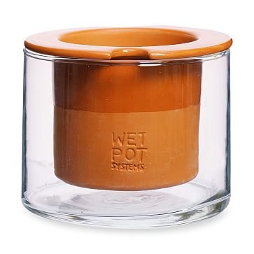MoMA Collection Self-Watering Pot, Terracotta & Clear, Small - Image 1