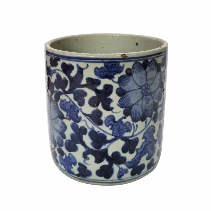 Legend of Asia Dynasty Twisted Peony Motif Porcelain Pot Planter - Image 0