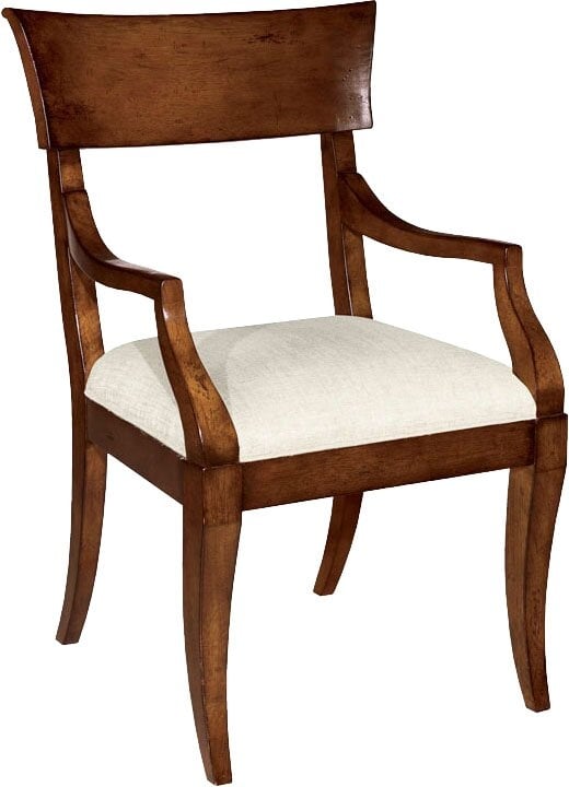 Woodbridge Furniture Lindsay Slat Back Arm Chair in Brown - Image 0