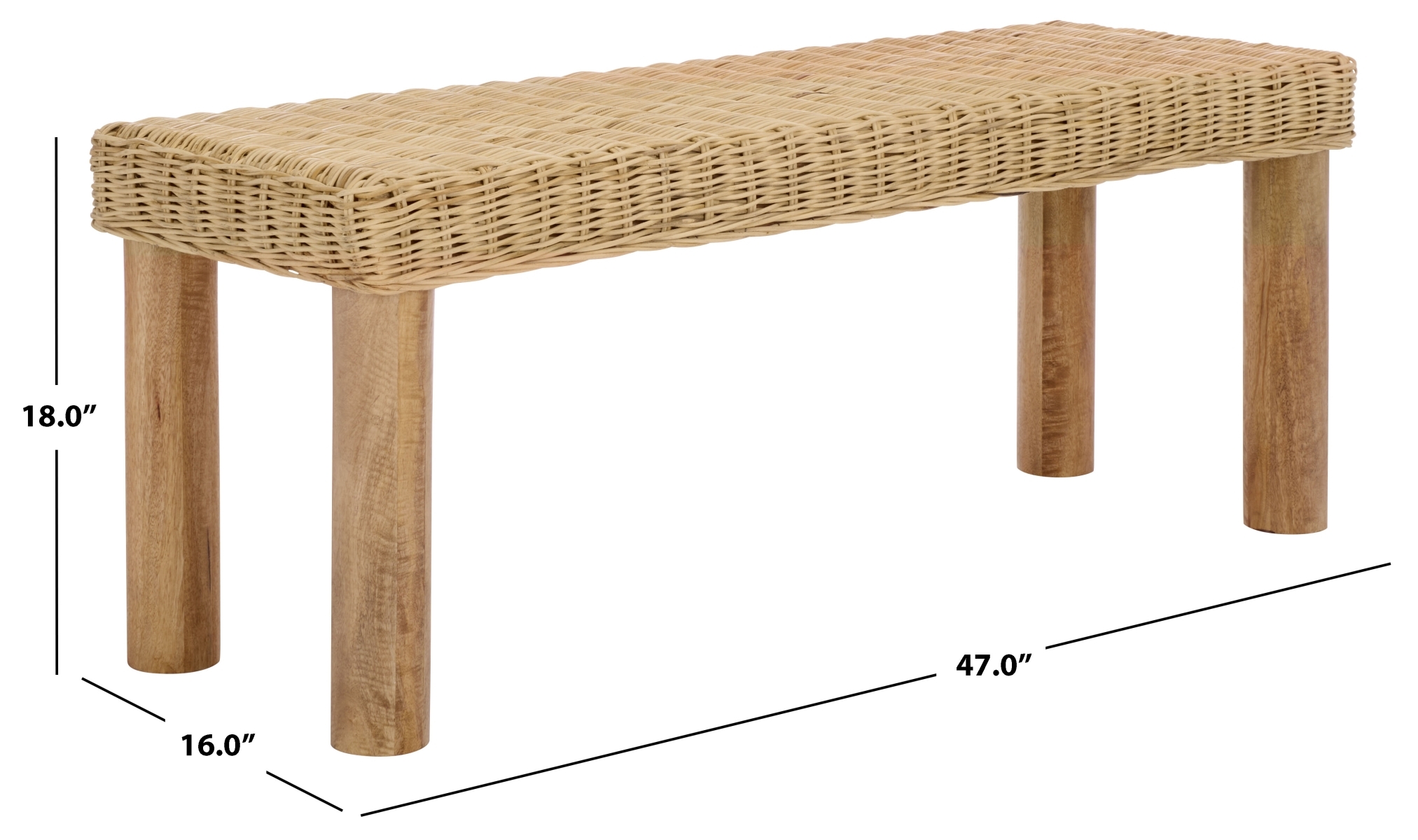 Shazza Weaved Bench - Natural - Image 7