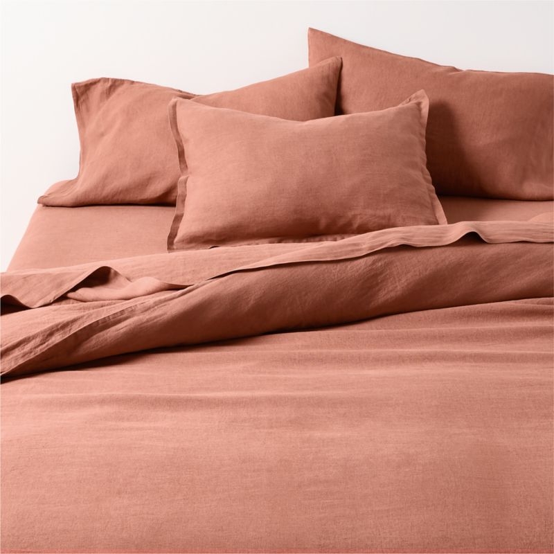 EUROPEAN FLAX ™-Certified Linen Copper Euro Bed Pillow Sham - Image 1