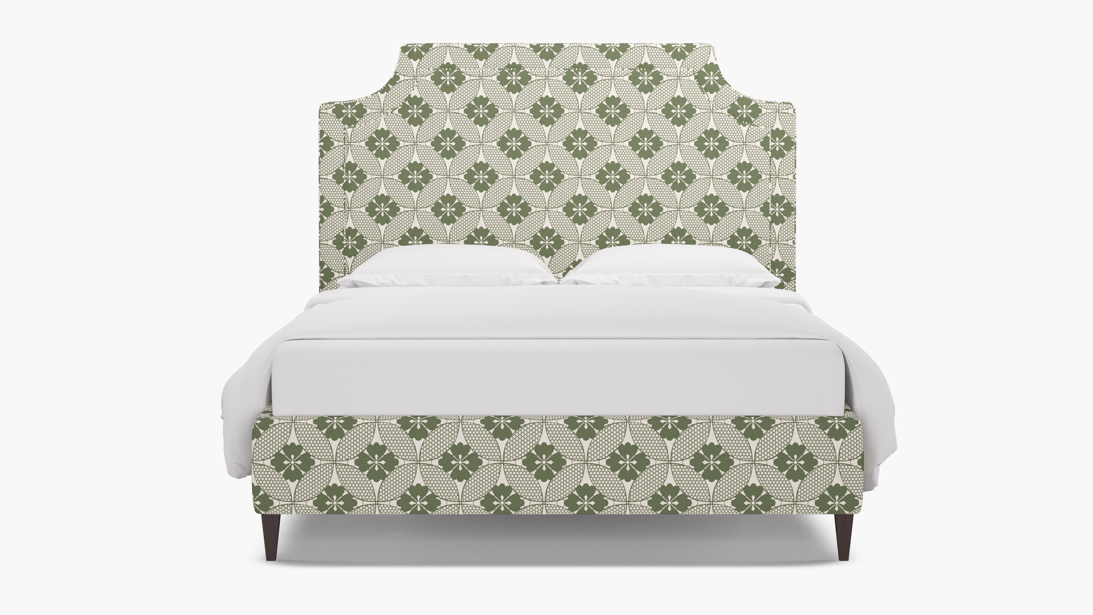 Deco Bed, Sage Solaire, Espresso Square Tapered Leg, King - Image 0