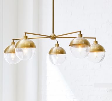 Rory Glass Chandelier, Antique Brass - Image 5