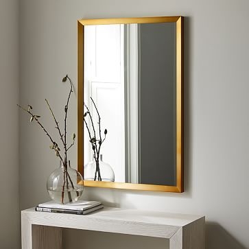 Thick Metal Frame Mirror, Rectangle, Brushed Nickel, 24X36in - Image 2